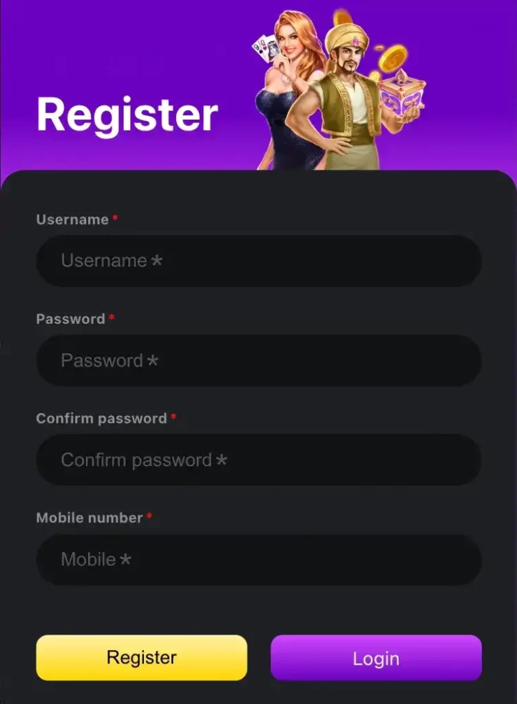 sky234.com register page image showing login, games